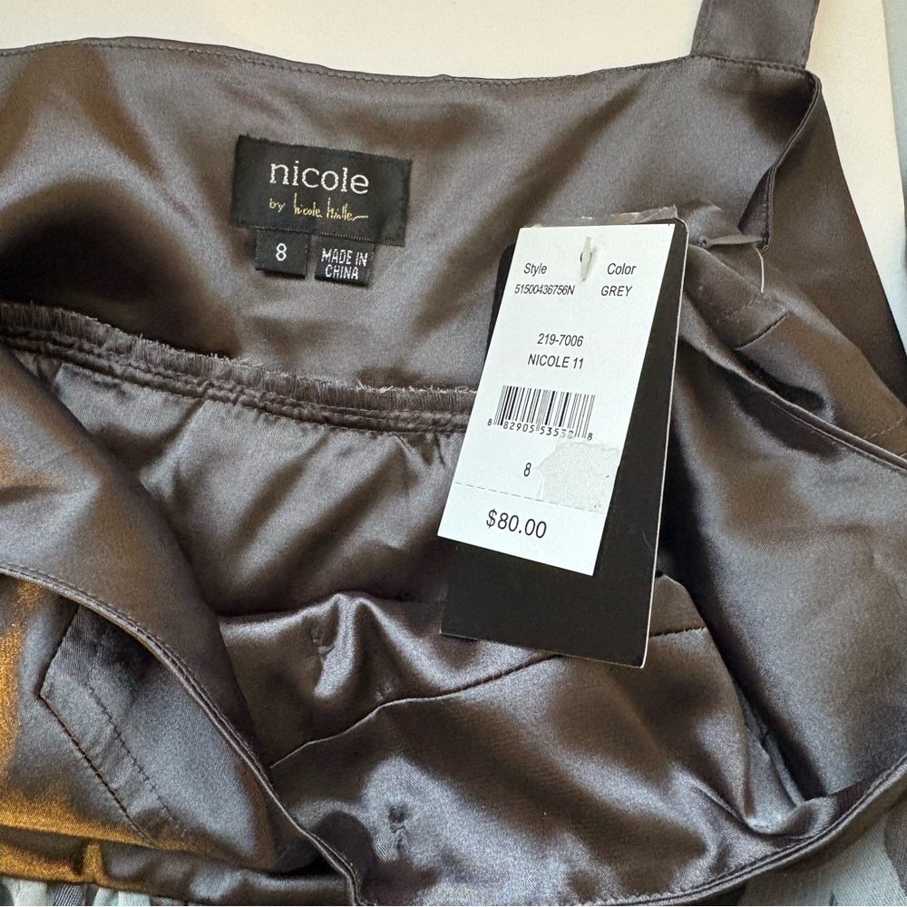 NWT Nicole by Nicole Miller Women’s Grey Animal Print Dress Size 8 - Picture 6 of 7